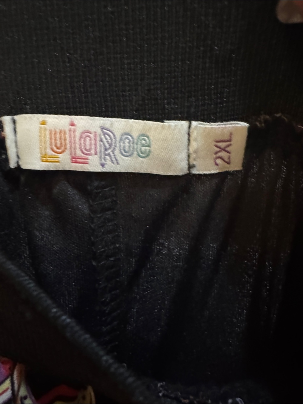 LuLaRoe Black Paisley Maxi Skirt with Lining and Pink & Gold Motifs - Picture 3 of 4